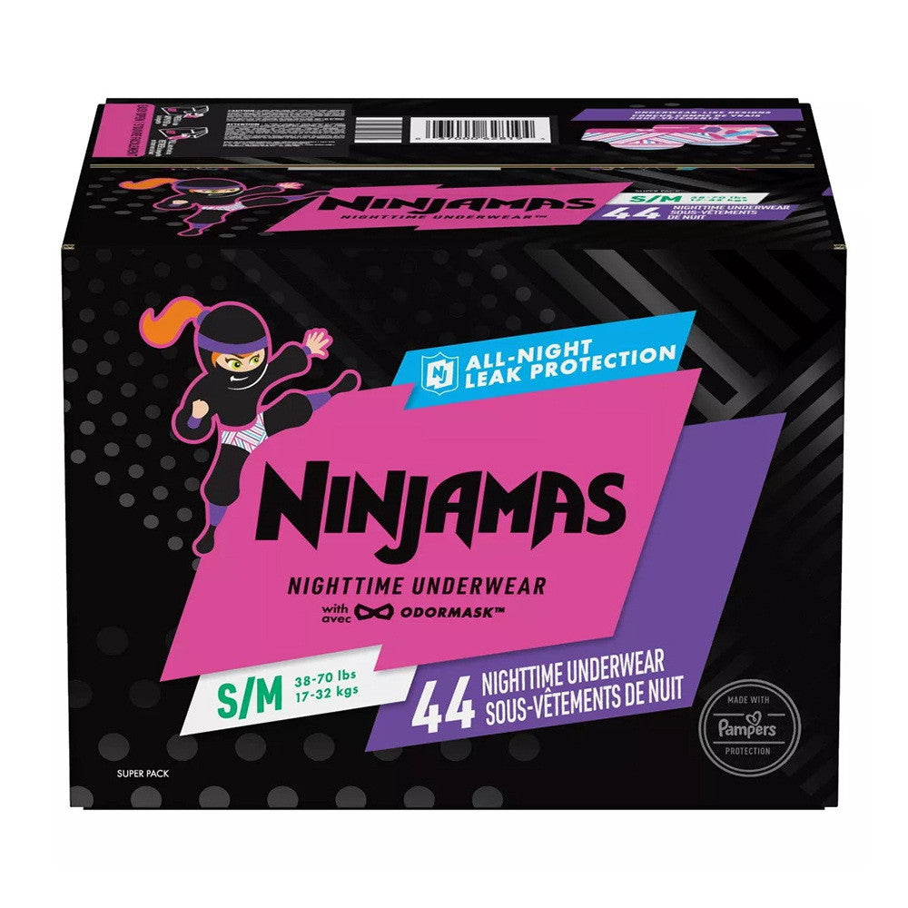 Pampers Ninjamas Nighttime Pants Toddler Girls Size S And M, 44 Ea